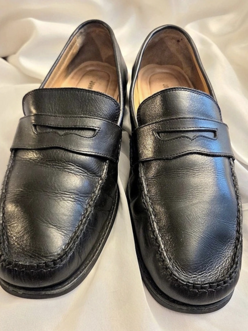 Johnston & Murphy Black Leather Loafers US 10.5 M